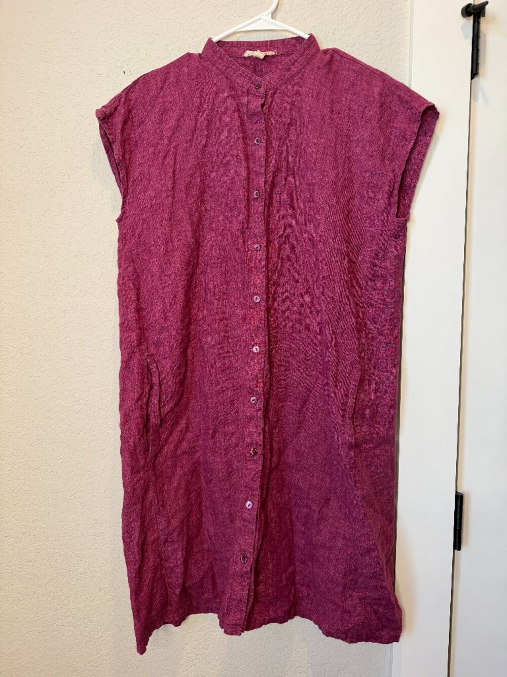 Eileen Fisher 100% Organic Linen Shirt Dress Size Small